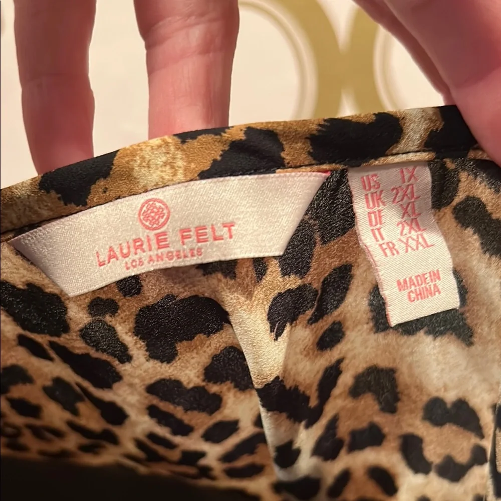 Laurie Felt Oversized Leopard Print Tunic Brown Black - Picture 2 of 8